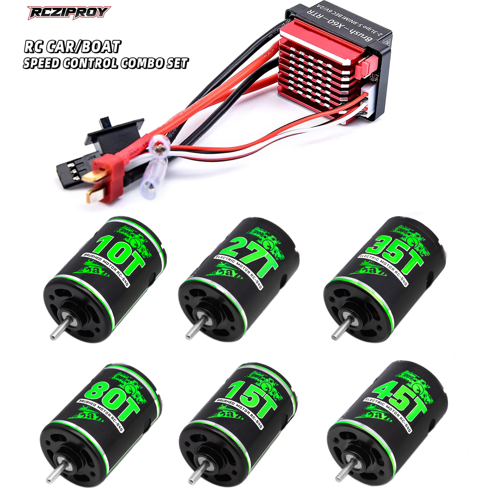 Esc Waterproof 60A - RC 540 10T-80T Waterproof Brushed Motor,