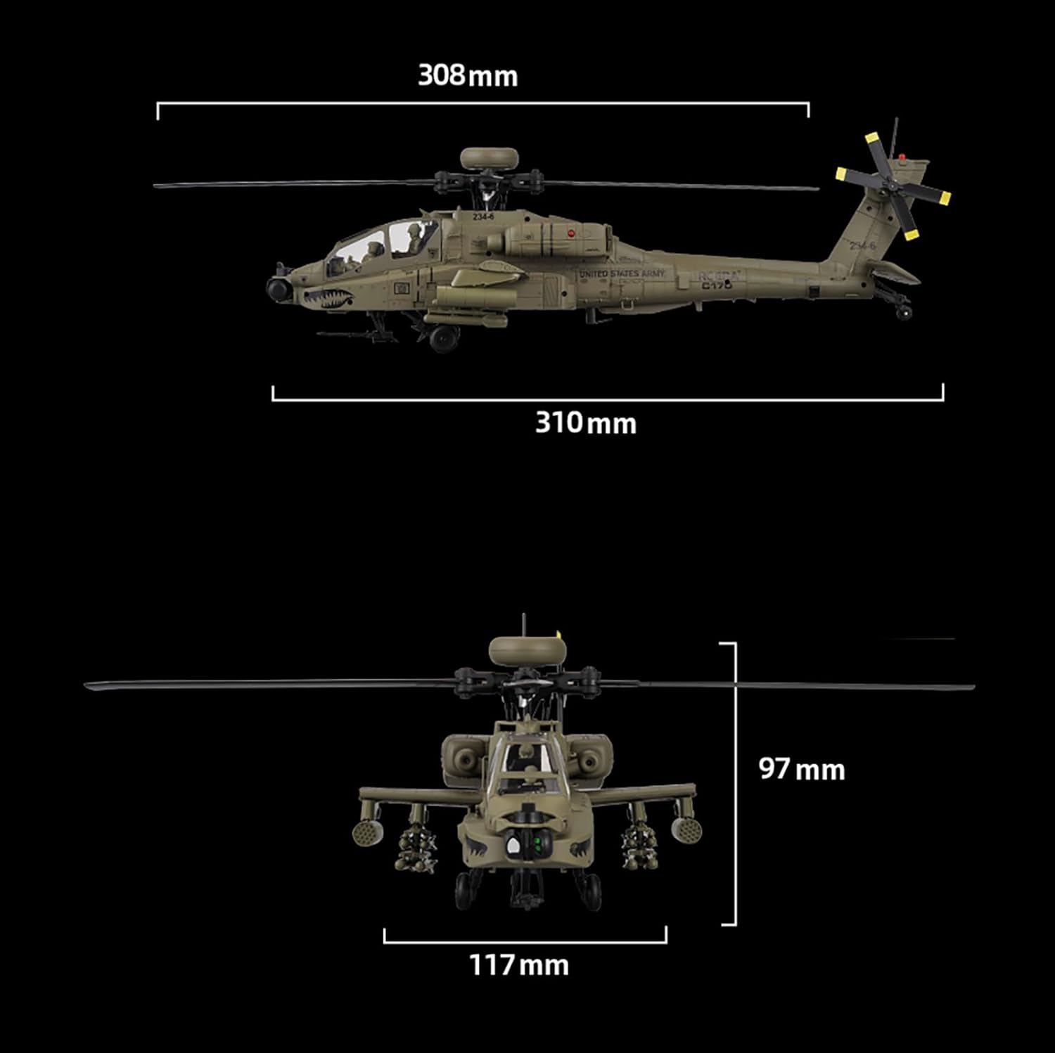 310MM 6CH C170 AH-64D Remote C - Rc Hobby Helicopter review and price